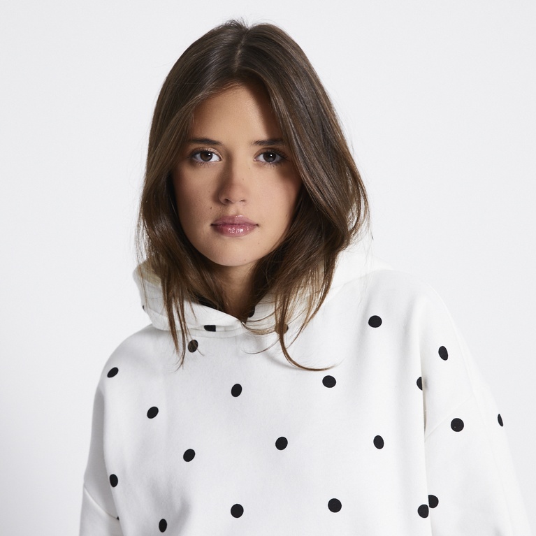 Dot heavy hoodie "Hilma Dot" Off white